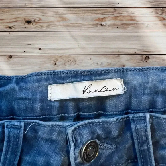 KanCan Women's Size 25 Mid-Rise Denim Distressed Skinny Jeans‎ Blue - Picture 2 of 4